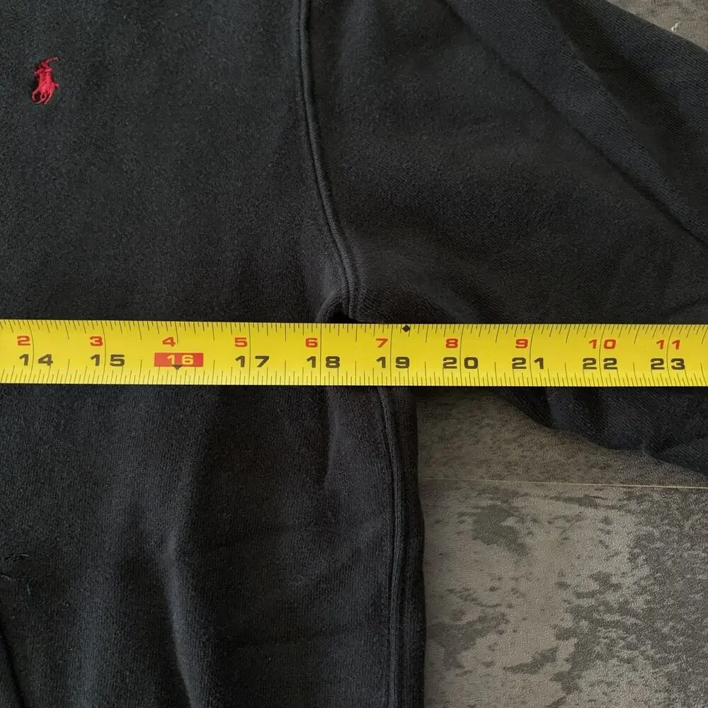 Polo Ralph Lauren Mens Hoodie S Small Black Full Zip Pony Logo Sweatshirt